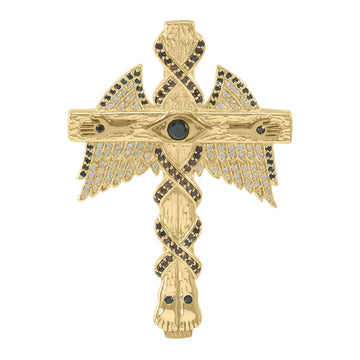 Believe in thy Cross Dali-inspired Solid Yellow Gold Jewelry Pendant GPD2653